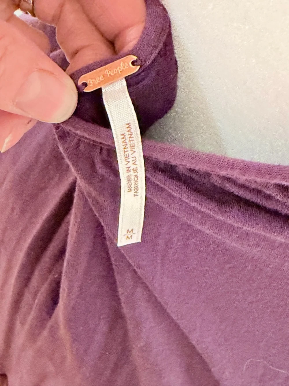 Dangerous Low Back Free People Deep Plum Swing Dress W/ Crochet Neck & Lace Hem - Picture 8 of 9